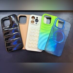 Stylish Phone Case Set - Black, Tan, White, Green, Blue